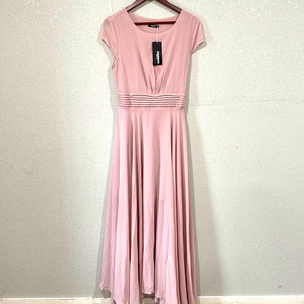 NWT Zeagoo light pink maxi dress
